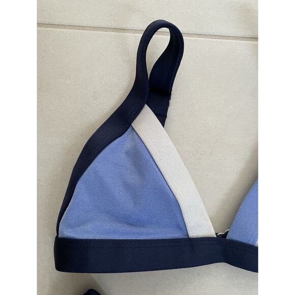 OneOne Swim Bikini Set Swimsuit Color Block V Cut Swimwear - Picture 2 of 10